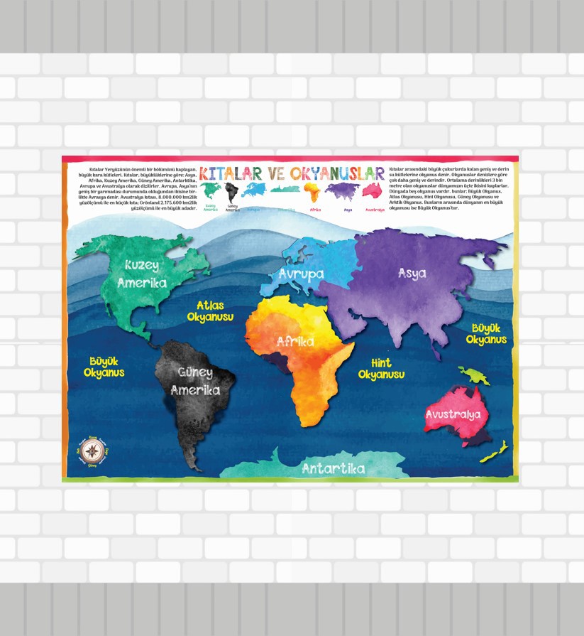 Renkli Kıtalar Haritası