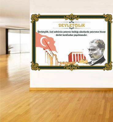 Atatürk İlke ve İnkılapları Devletçilik Poster ve Duvar Giydirme