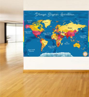 Dünya Siyasi Haritası Poster ve Duvar Giydirme