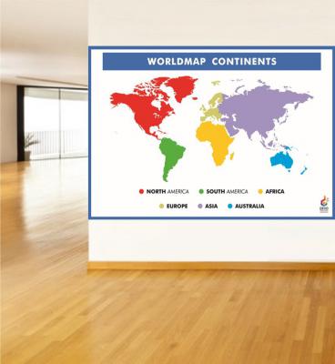World Map Continents Poster - Kıtalar Poster