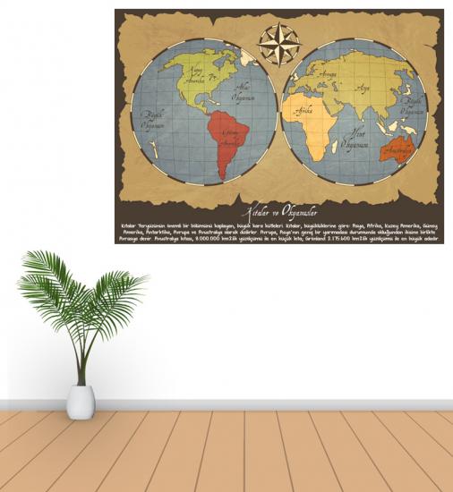 Kıtalar ve Okyanuslar Poster ve Duvar Giydirme